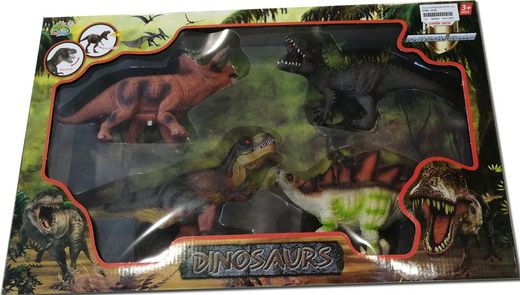 Doos 4 Dinosaurussen 23 cm Sound