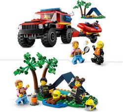 Camión De Bomberos 4X4 Con Barco De Rescate Lego