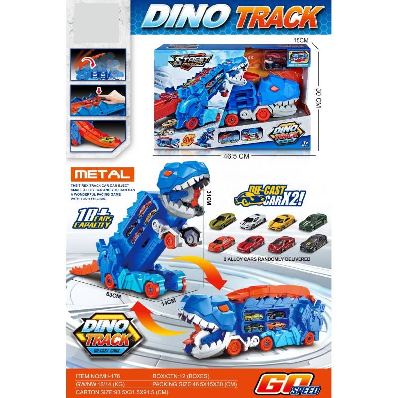 CAMION PISTA DINO TRANSFORMABLE C/2 COCHES