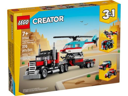 Camión Plataforma Con Helicóptero Lego