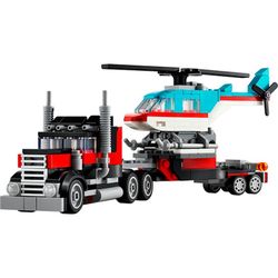 Camión Plataforma Con Helicóptero Lego