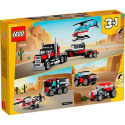 Camión Plataforma Con Helicóptero Lego