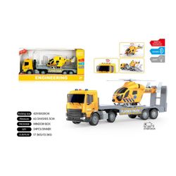 CAMION PORTA HELICOPTERO FRICCION ESC 1:18