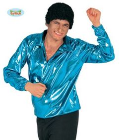 Camisa Disco Azul Adulto