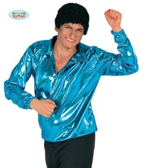 Camisa Disco Azul Adulto