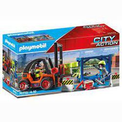 Carretilla Elevadora Con Carga  Playmobil