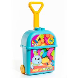 CARRITO CON 20 BLOQUES AZUL