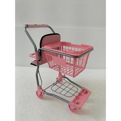 CARRO COMPRA C/SILLA MUÑECA ROSA-NEGRO
