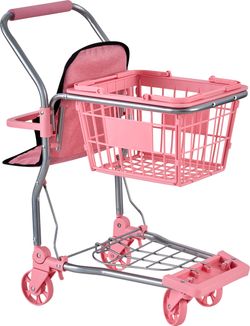 CARRO COMPRA C/SILLA MUÑECA ROSA-NEGRO