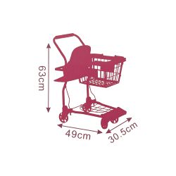 CARRO COMPRA C/SILLA MUÑECA ROSA-NEGRO