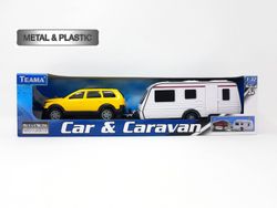 Coche Con Caravana 34X12 Cm