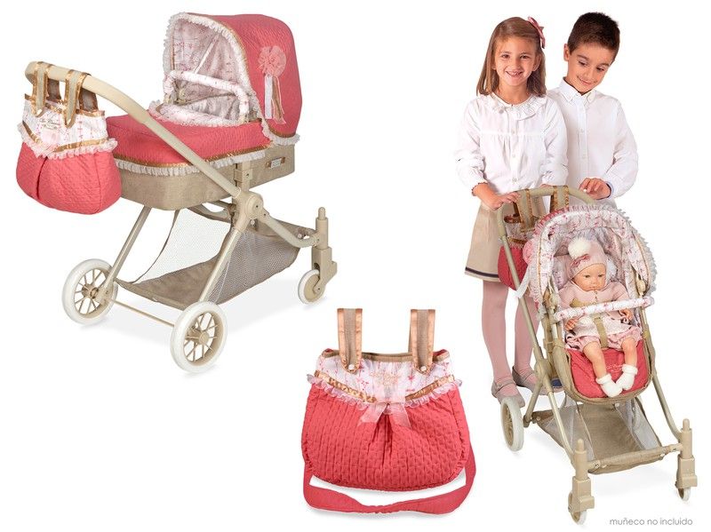 Cochecito infantil Arcaplast Baby Reborn para muñecas, color rosa Cochecito infantil Arcaplast Baby Reborn para muñecas, color rosa
