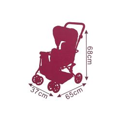 COCHE GEMELOS RUEDA GIRATORIA ESTAMPADO BEIGE