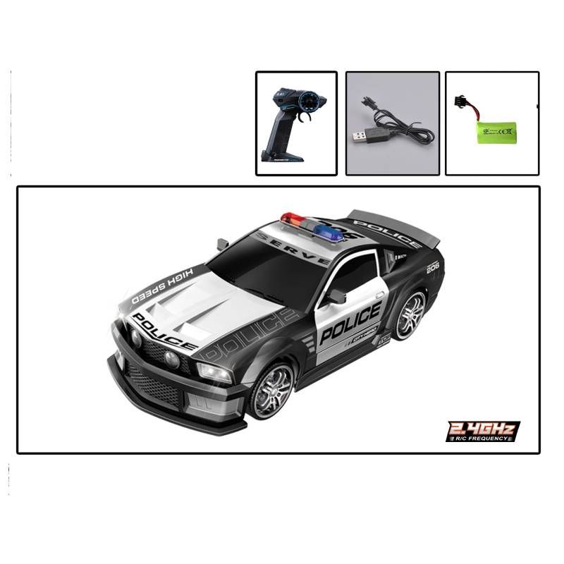 COCHE POLICIA R/C 1:12 BATERIA Y CARGADOR
