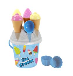 CONJUNTO PLAYA 4 HELADOS AZUL 18 cm.