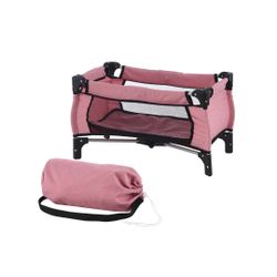 CUNA VIAJE PLEGABLE C/BOLSA ROSA-NEGRO