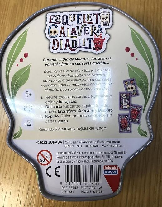 ESQUELETO CALAVERA DIABLITO C/LATA