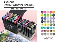 ESTUCHE 40 ROTULADORES PROFESIONAL 2 PUNTAS