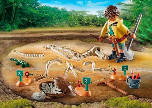 Excavación Arqueológic Esqueleto De Dinosaurio