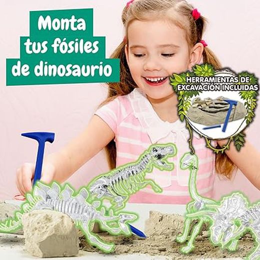 *EXCAVACIONES FOSILES 4 EN 1 BRILLA EN LA OSCURID.