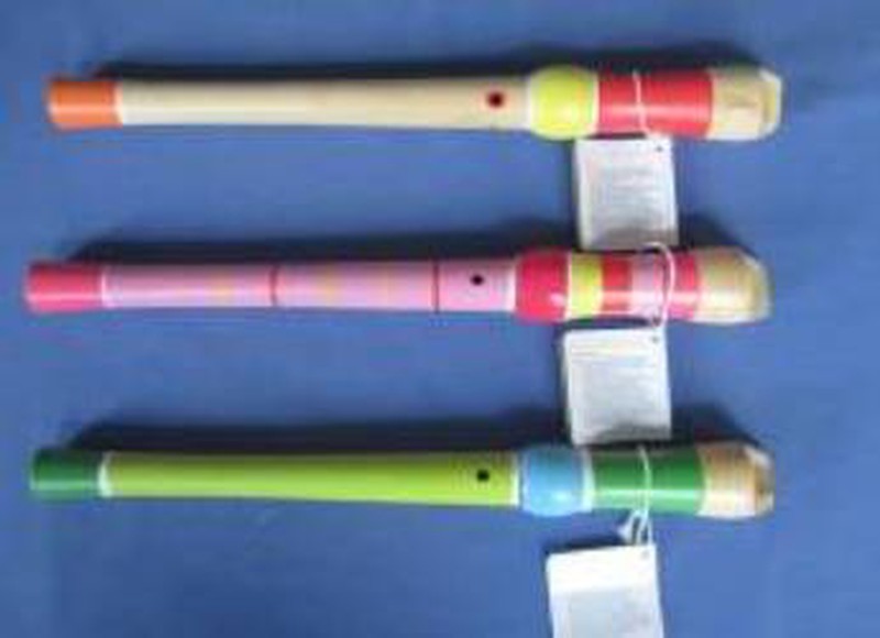 Flauta Madera Colores Display — Dondino Juguetes