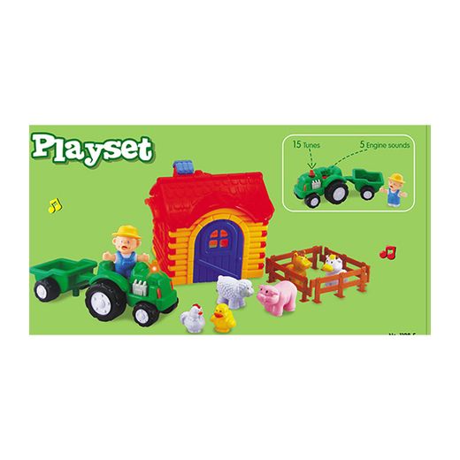 Ferme avec tracteur et animaux