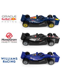 HOT WHEEL RACING F1 MOTORIZADA+3 COCHES