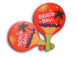 Juego 2 palas madera beach ball