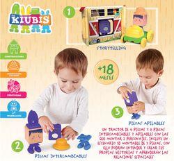 Kiddicubes 2 Personajes Y Tractor