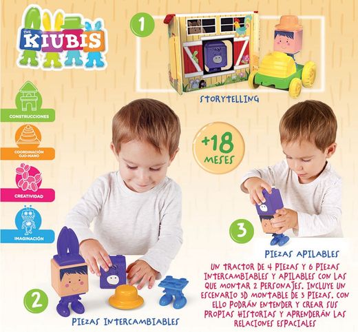 Kiddicubes 2 Personajes Y Tractor