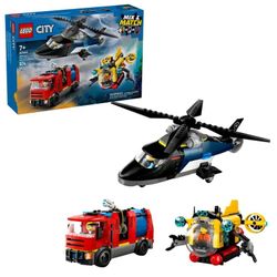 Lego City Great Vehicles-: Helicopt, Bomberos Y Subm.