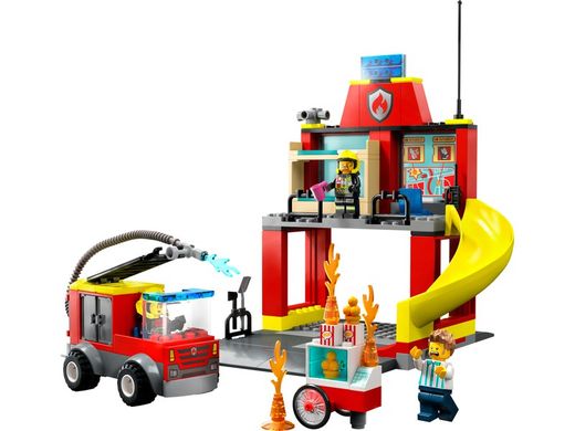 *Parque De Bomberos Y Camión De Bomberos Lego