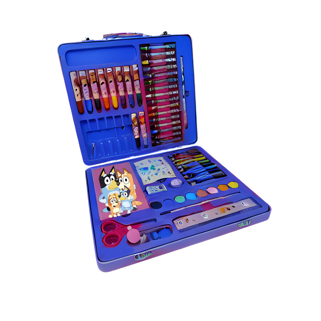 MALETIN METALICO PINTURAS BLUEY 60 PZAS