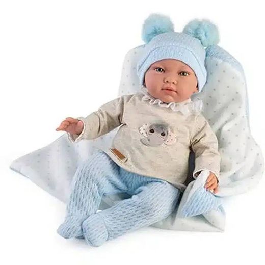 MARC MUÑECA CON PESO JERSEY PUNTO BEIG MANTA