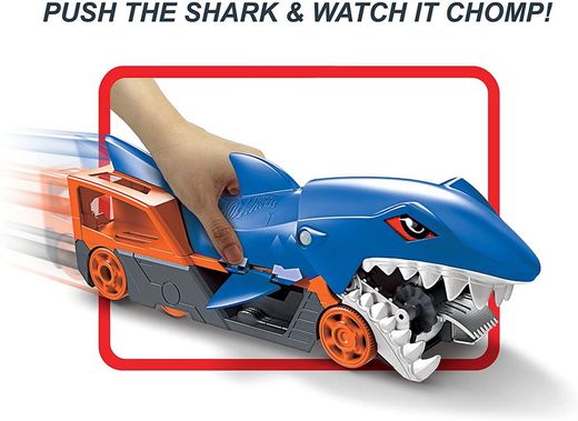 Hot Wheels Shark Transporter – Camión Tiburón Devora Coches