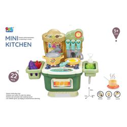 MINI COCINA MALETIN C/LUZ Y SONIDO 22 PCS