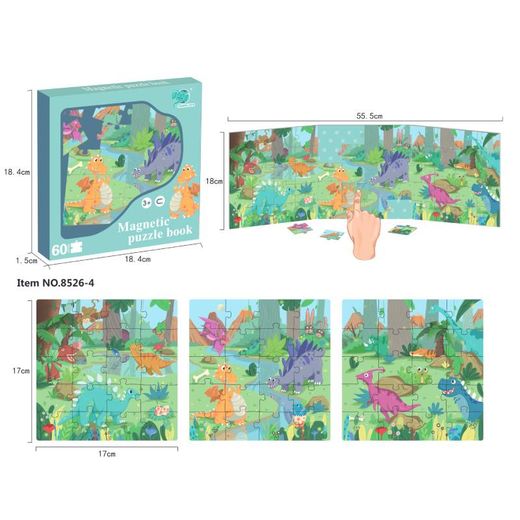 MINI MAGNETIC BOOK 60 PZAS DINOSAURIOS