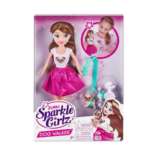 Muñeca Maniqui C/2 Perritos Sparkle Girlz