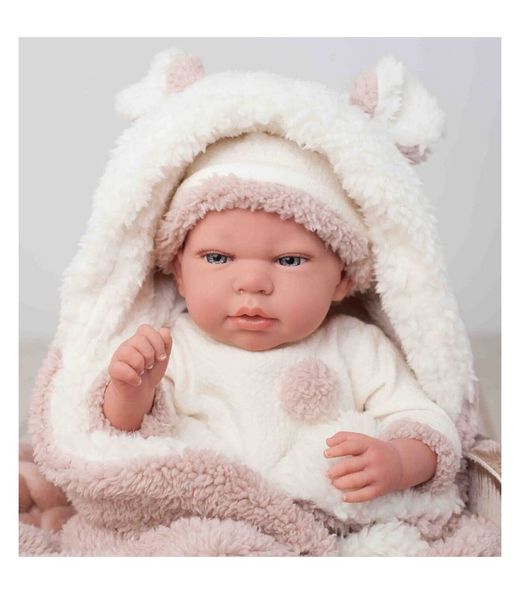 Bambola Reborn Anna 40 Cm Con Coperta E Peluche