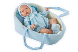 REBORN MARIA 42 CM,VESTIDO ROSA Y CHAQUETA LANA