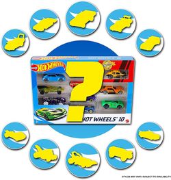 Pak 10 hotwheels in