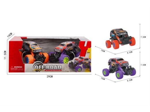 PACK 2 COCHES RETROFRICCIÓN MONSTER