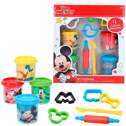 Pack 4 B.Plastilina 110gr.Moldes y accesorios Mickey