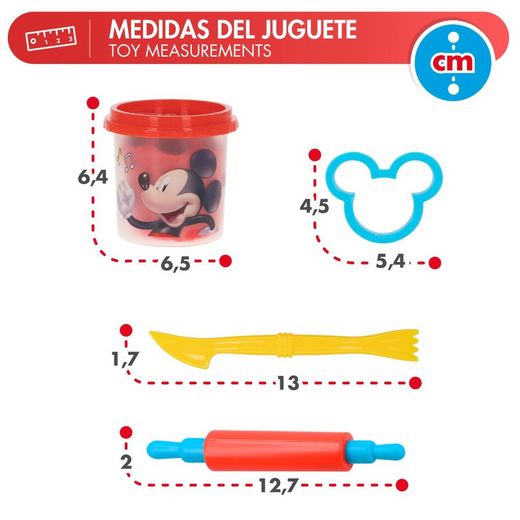 Pack 4 B.Plastilina 110gr.Moldes y accesorios Mickey