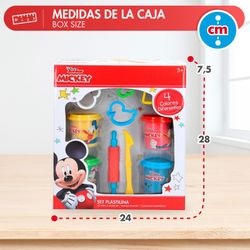 Pack 4 B.Plastilina 110gr.Moldes y accesorios Mickey