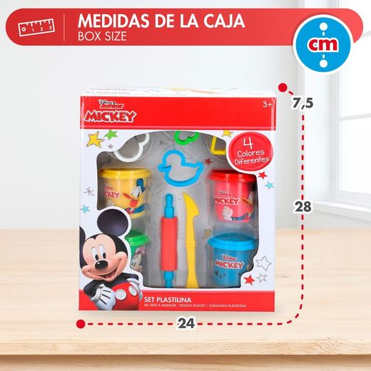Pack 4 B.Plastilina 110gr.Moldes y accesorios Mickey