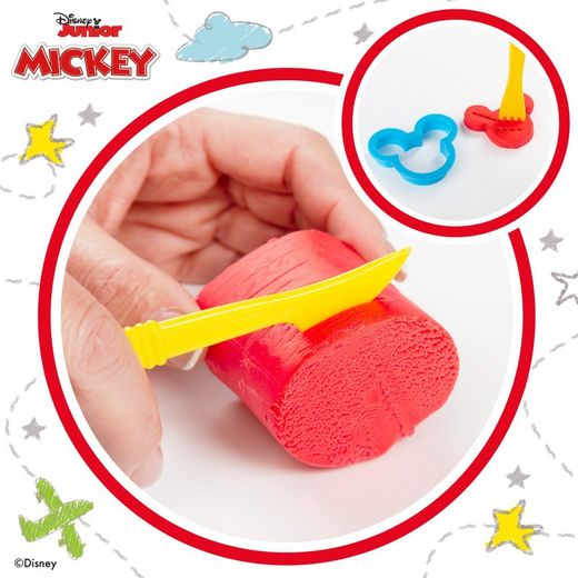 Pack 4 B.Plastilina 110gr.Moldes y accesorios Mickey