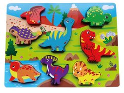 PANEL MADERA 8 ENCAJABLES DINOSAURIOS