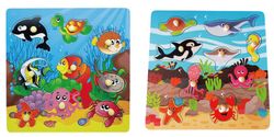 PANEL MADERA  9 ENCAJABLES ANIMALES MARINOS C/TIR.