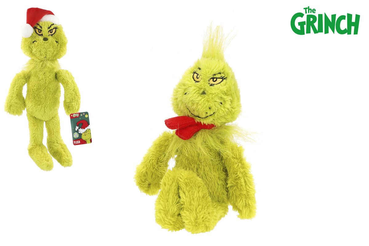 PELUCHE 30CM EL GRINCH CON GORRO O BUFANDA